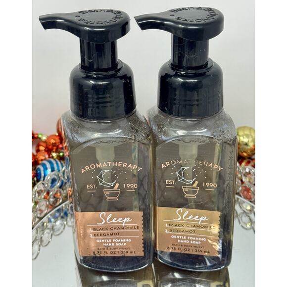2 Bath and Body Works Aromatherapy BLACK CHAMOMILE SLEEP Foaming Hand Soap 8.75 - Picture 5 of 8
